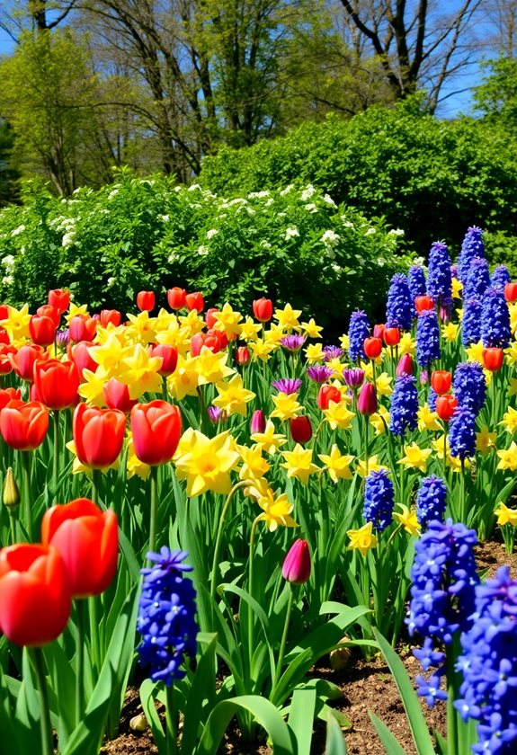 colorful spring flower gardening