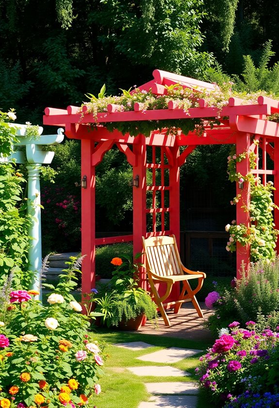 colorful structures enhance gardens