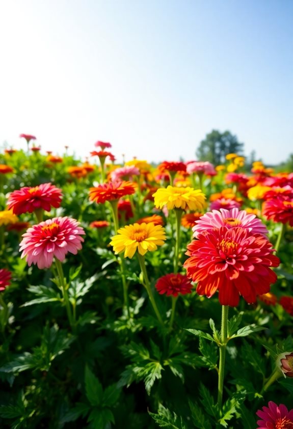 colorful zinnias for gardens