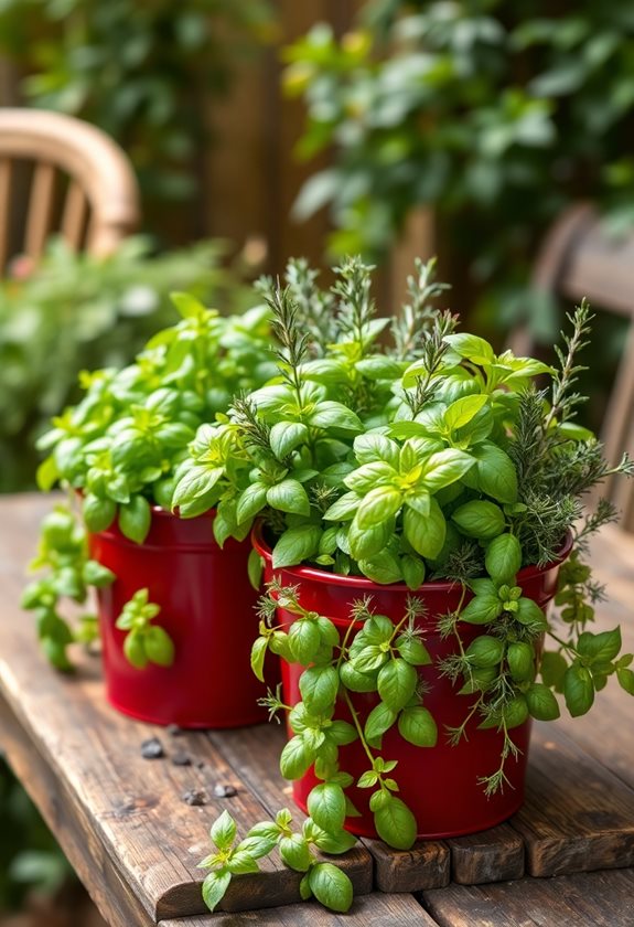 container gardening with herbs
