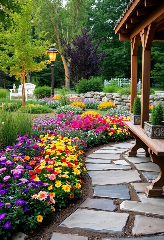 contrast with hardscape elements