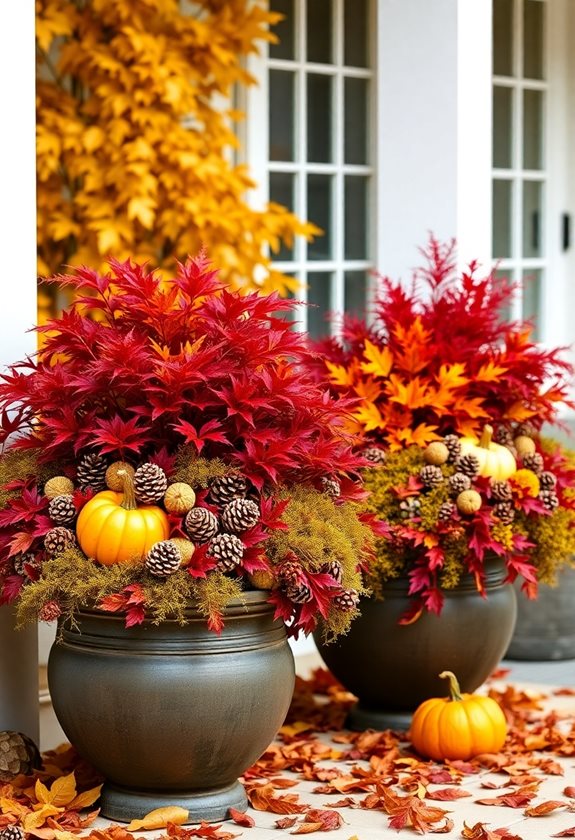 cozy autumn planter arrangements