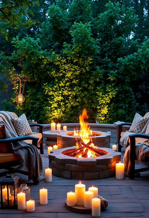 cozy fire pit ambiance