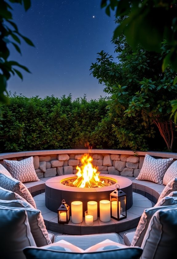 cozy fire pit ambiance