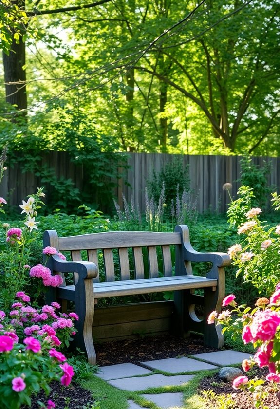 cozy garden bench nook