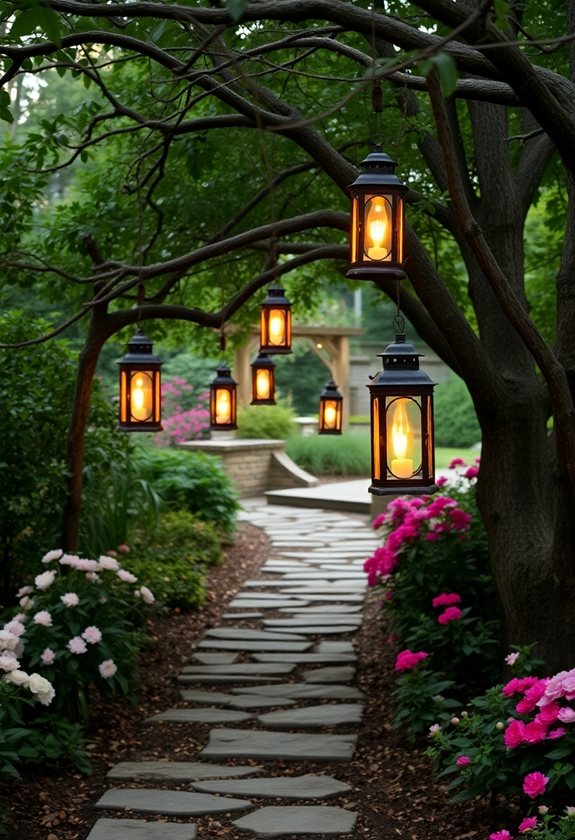 cozy garden lantern lighting