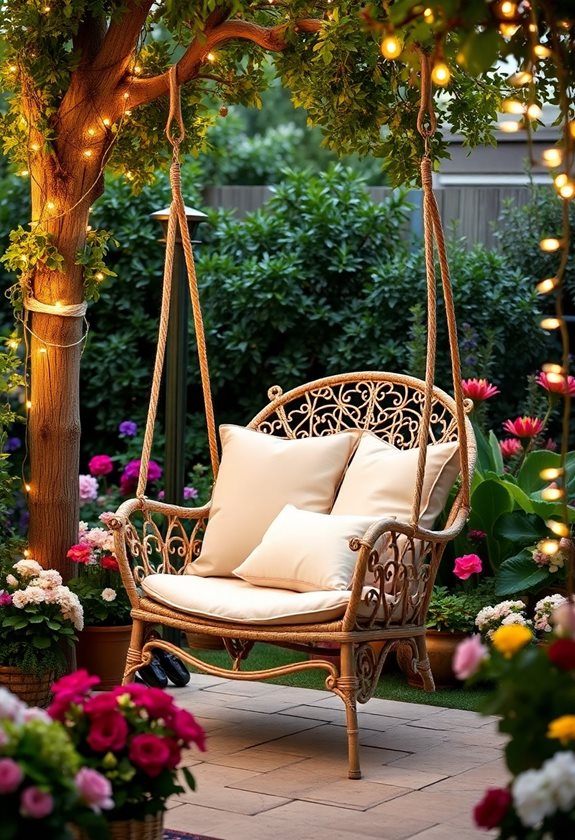 cozy garden swing chairs