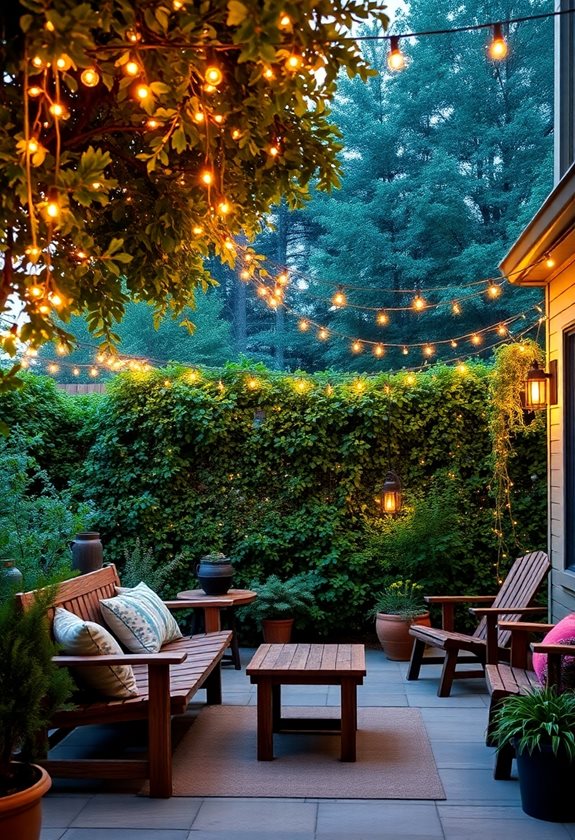 cozy outdoor string lights