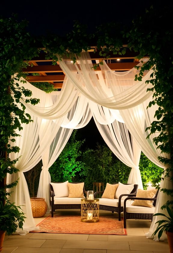cozy pergola fabric retreat