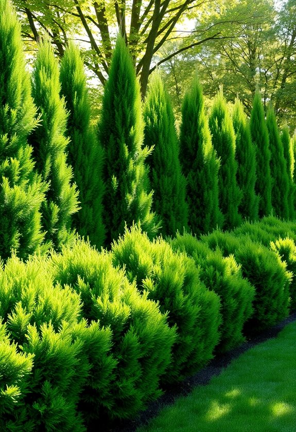 cozy privacy with arborvitae