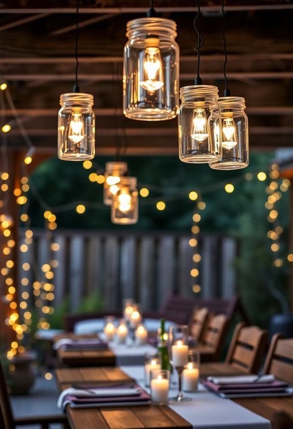 cozy rustic mason jar lights