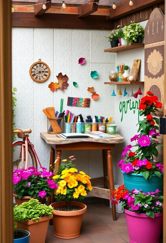 creative outdoor crafting space