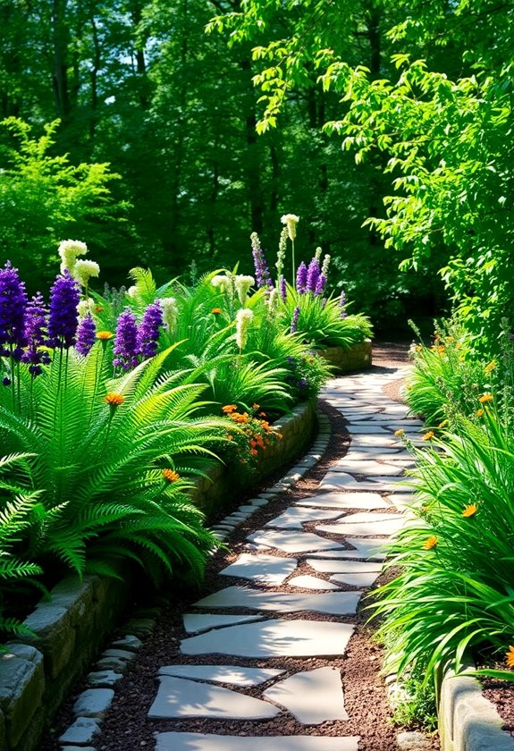 curved pathways enhance gardens