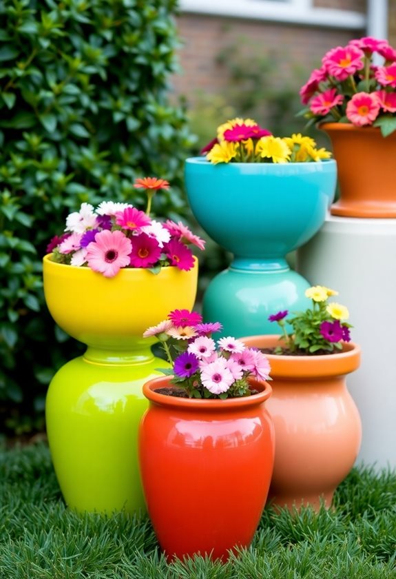 decorative pots enhance gardens