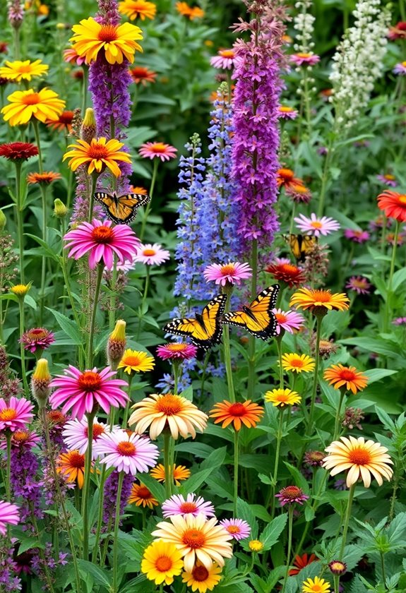 diverse butterfly garden plants
