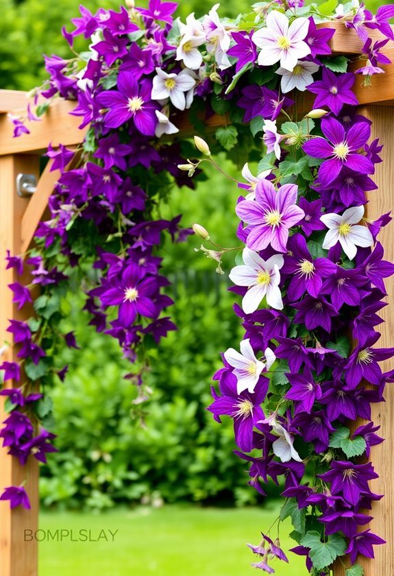 diverse clematis colors and shapes