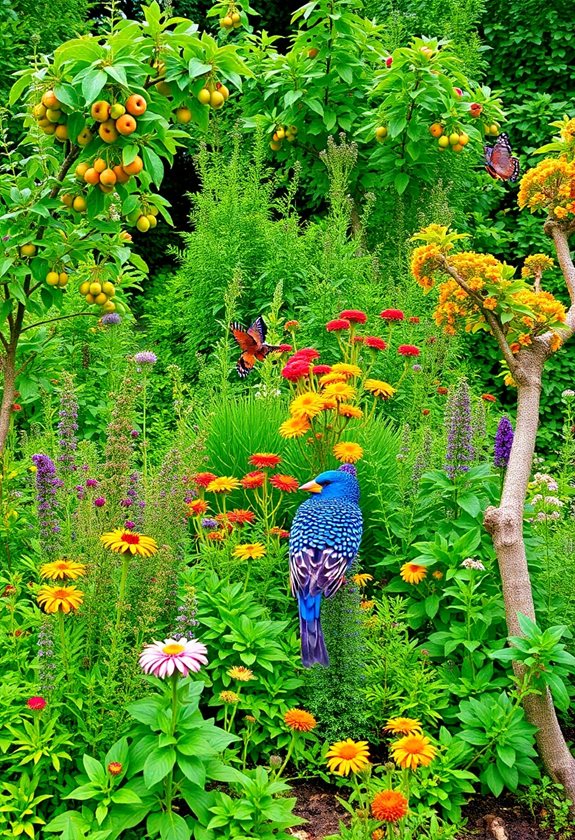diverse species garden ecosystem