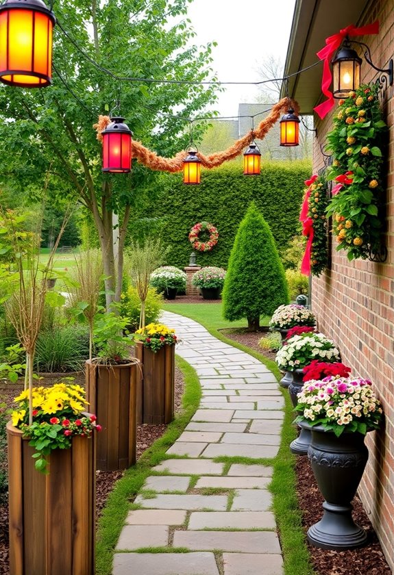 diy seasonal walkway decor