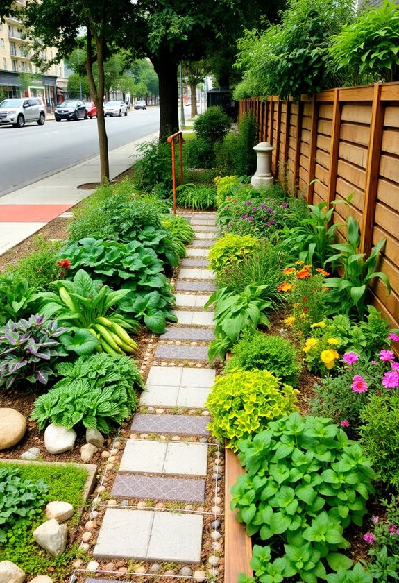 edible gardens along pathways