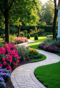 elegant brick garden pathways
