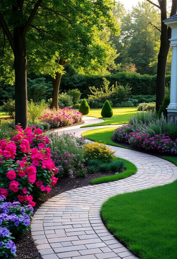 elegant brick garden pathways