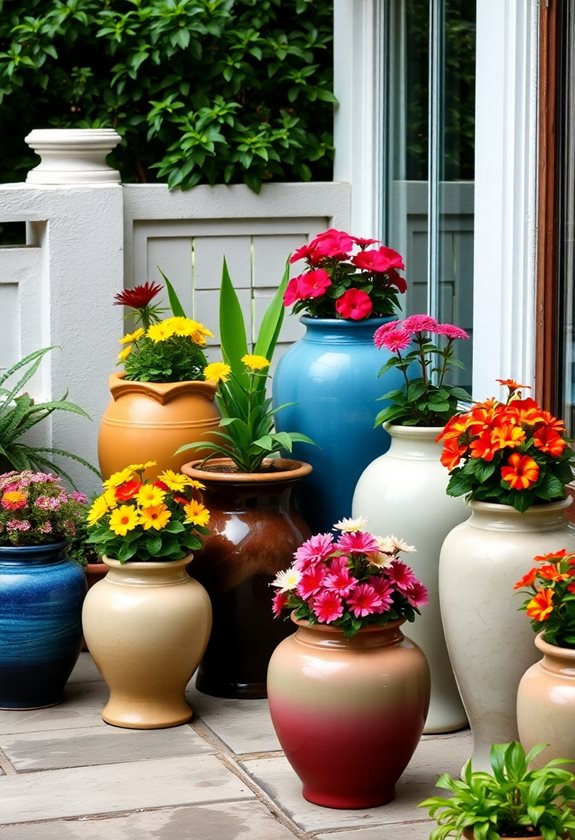 elegant ceramic garden pots