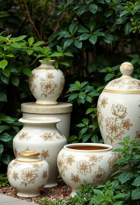 elegant ceramic garden pots