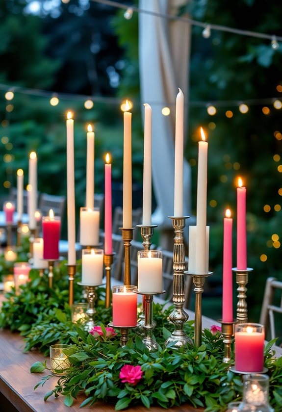 elegant garden candle arrangements