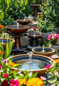 elegant garden water bowls