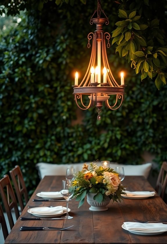 elegant outdoor dining ambiance