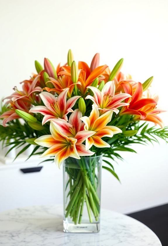 elegant striking lilies flourish