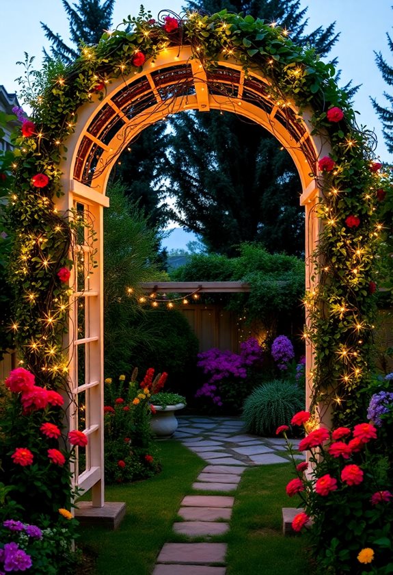 enchanting garden archway lighting