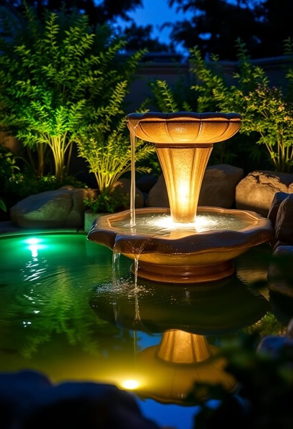 enchanting garden water lighting