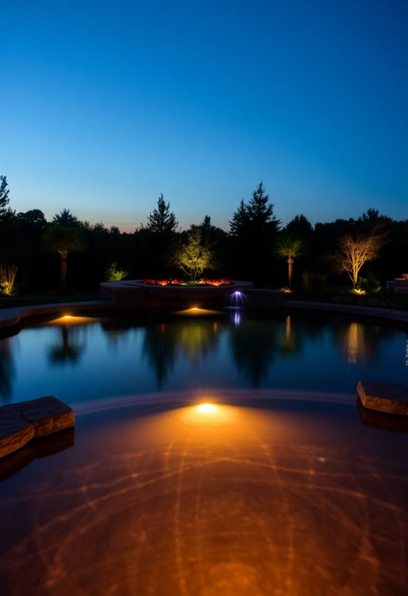 enchanting pond surface lighting