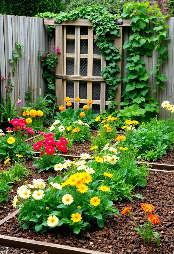 enclosed garden seasonal planting
