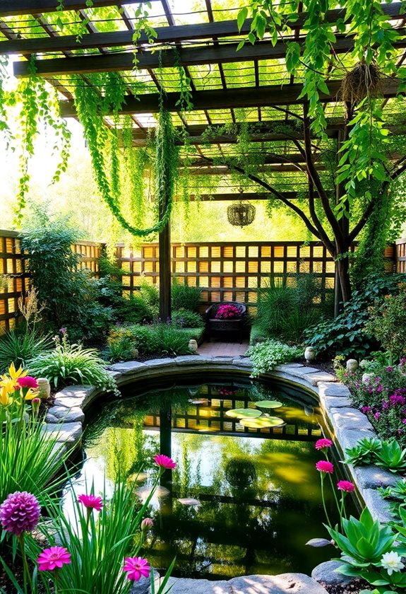 enclosed garden water design