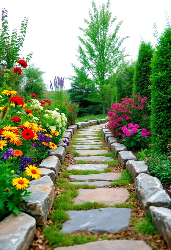 enhance garden pathway aesthetics