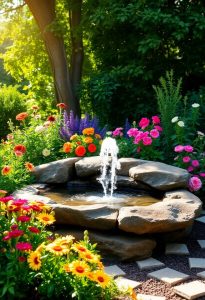 enhance garden with fountains
