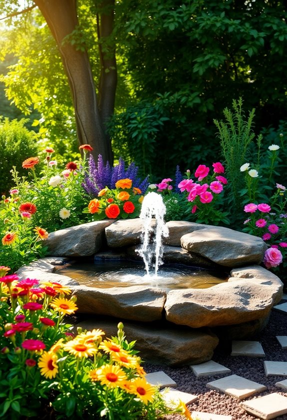 enhance garden with fountains