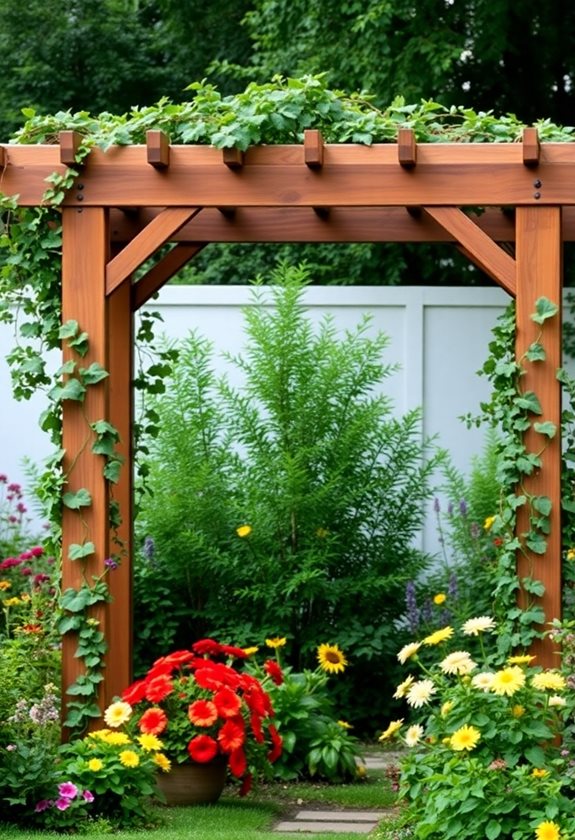 enhance garden with trellis