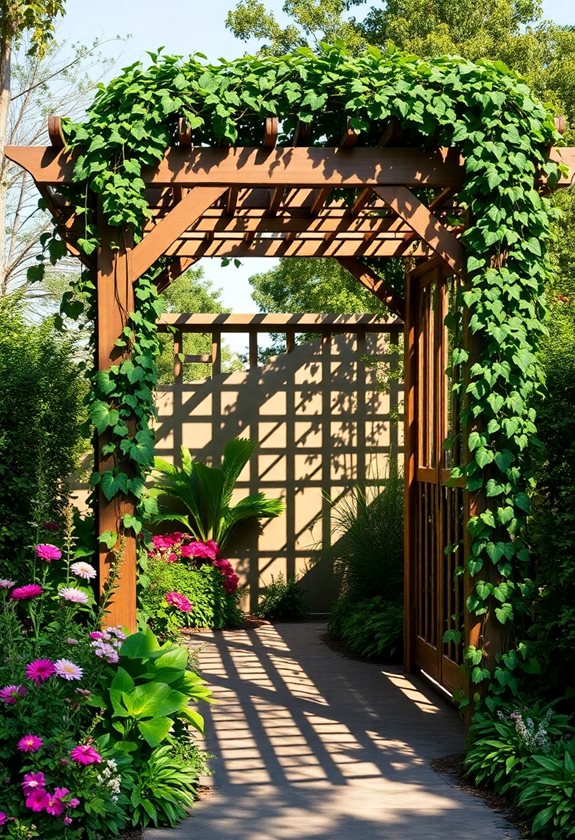 enhance garden with trellises