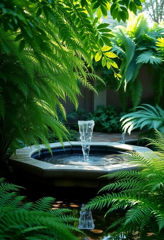 enhance water features with ferns