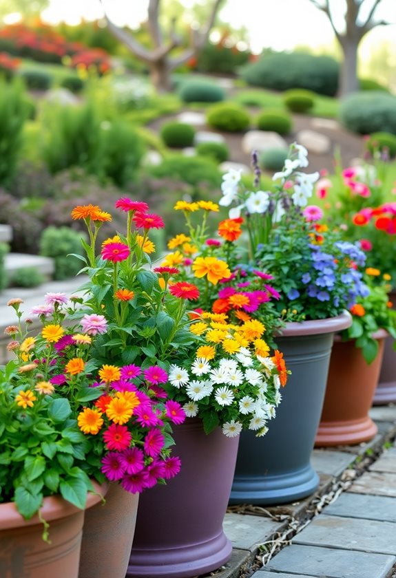 enhancing garden container aesthetics