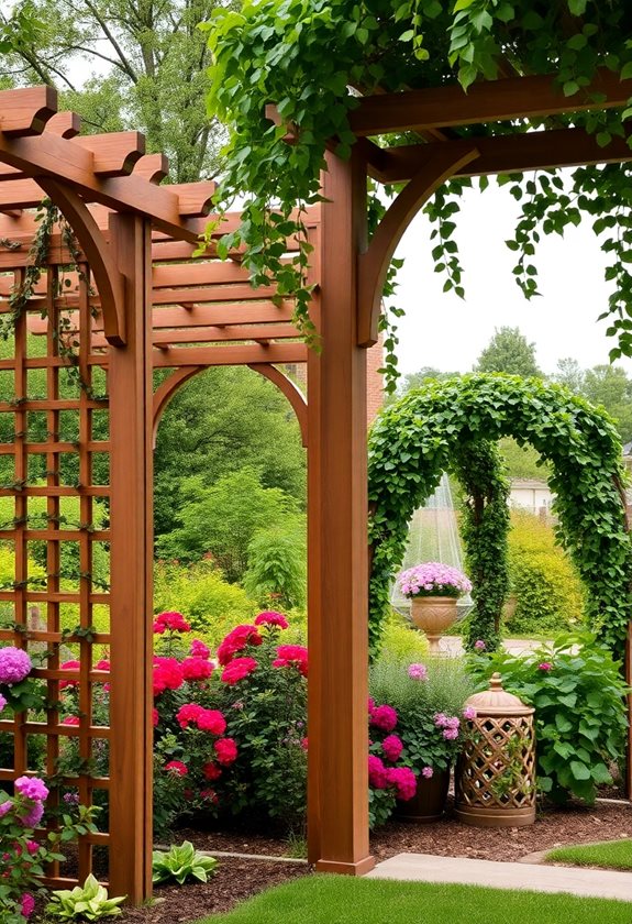 enhancing gardens with trellises
