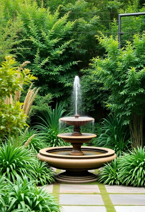 fountain size enhances landscape