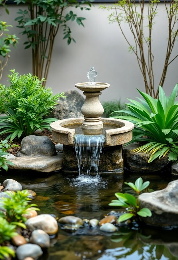 fountains enhance garden tranquility