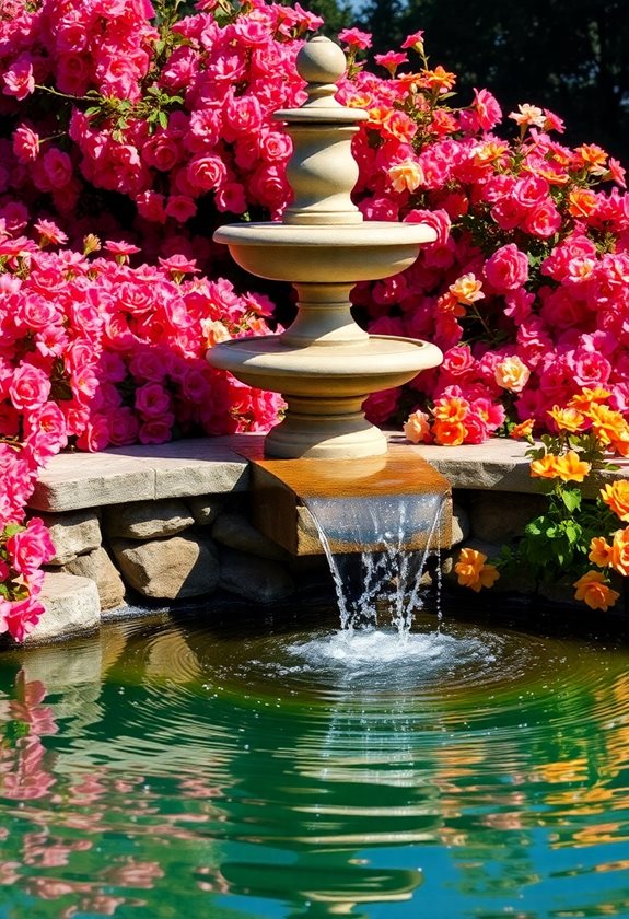 fountains enhance garden tranquility