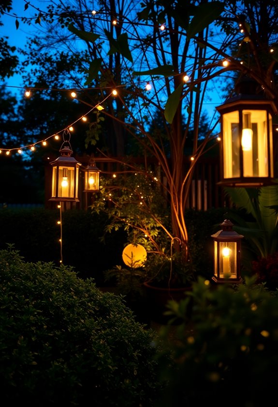 garden ambiance through lighting
