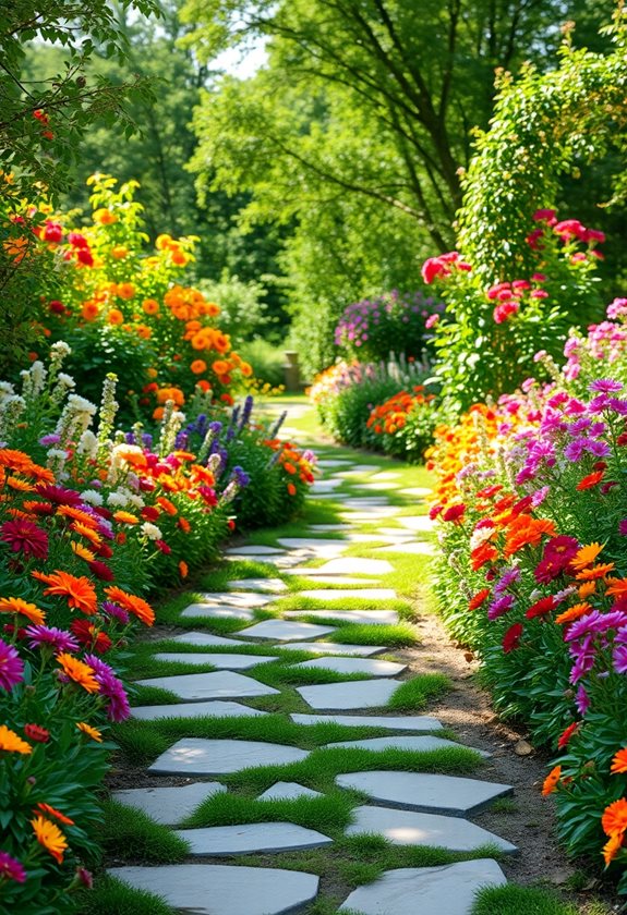 garden pathways and borders