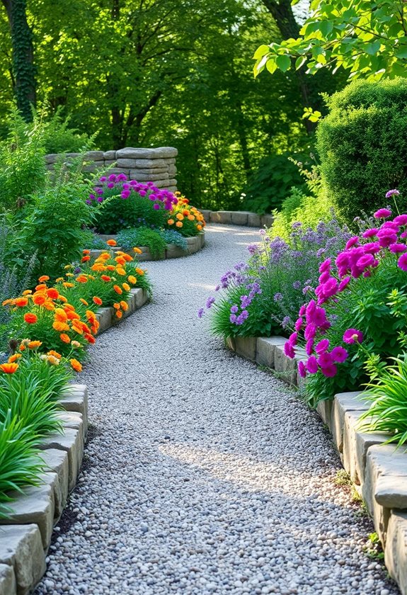 gravel enhances garden pathways